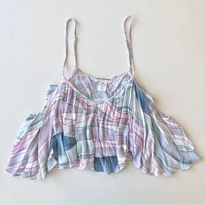 Mara Hoffman Watercolor Waves Flowy Crop Top Size Medium